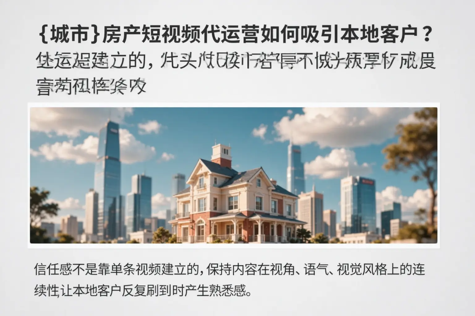 平远房产短视频代运营如何吸引本地客户？